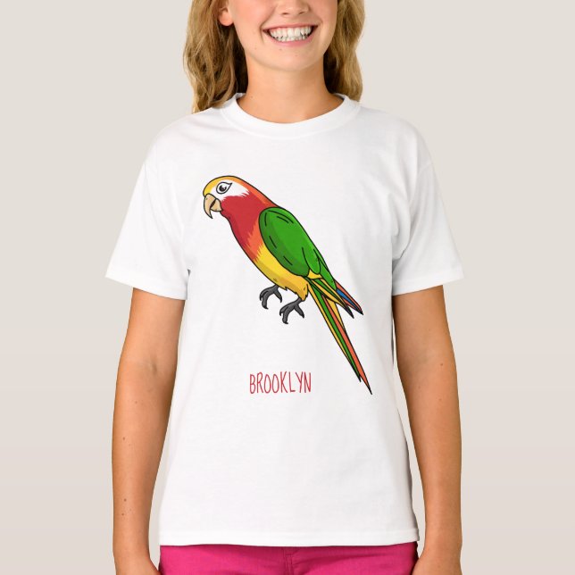Camiseta Ilustracion personalizado de loro feliz (Anverso)