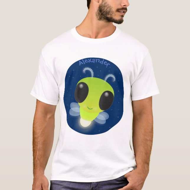 Camiseta Ilustracion personalizado de luciérnaga con brillo (Anverso)