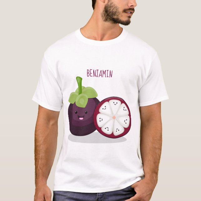 Camiseta Ilustracion personalizado de mangostino morado (Anverso)
