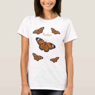 Camiseta Ilustracion personalizado de mariposa monarca