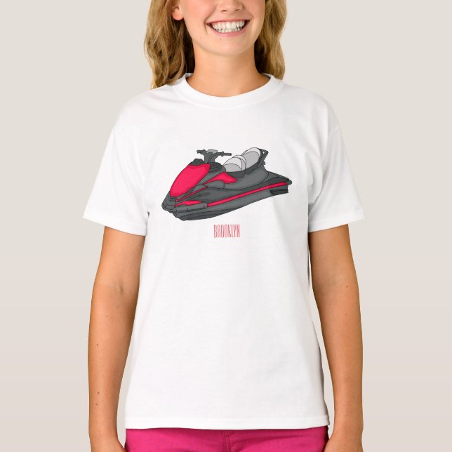 Camiseta Ilustracion personalizado de moto acuática (Anverso)