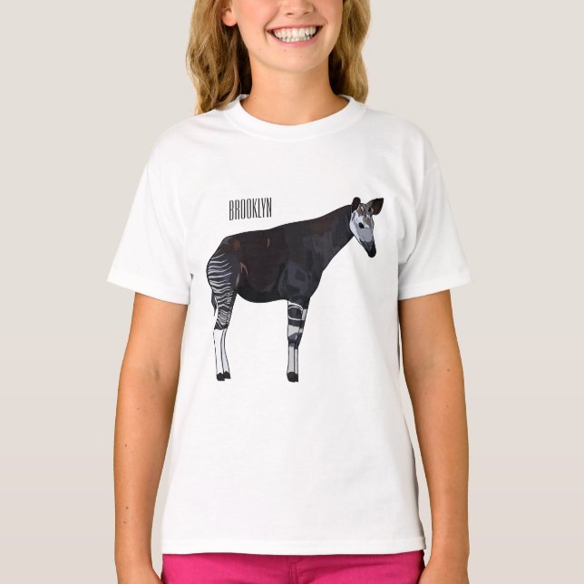 Camiseta Ilustracion personalizado de Okapi (Anverso)