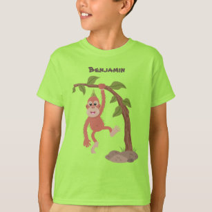 Camiseta Ilustracion personalizado de orangután bebé feliz