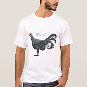 Camiseta Ilustracion personalizado de pájaro de orejas azul