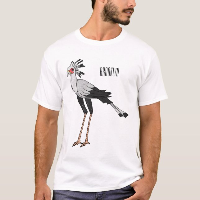 Camiseta Ilustracion personalizado de pájaro de Secretario (Anverso)