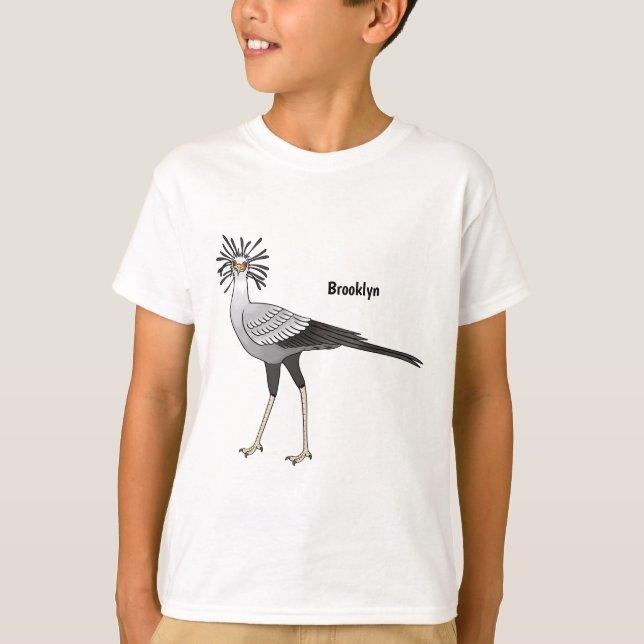 Camiseta Ilustracion personalizado de pájaro de Secretario (Anverso)