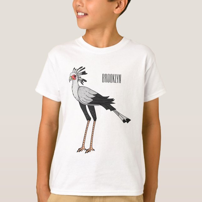 Camiseta Ilustracion personalizado de pájaro de Secretario (Anverso)