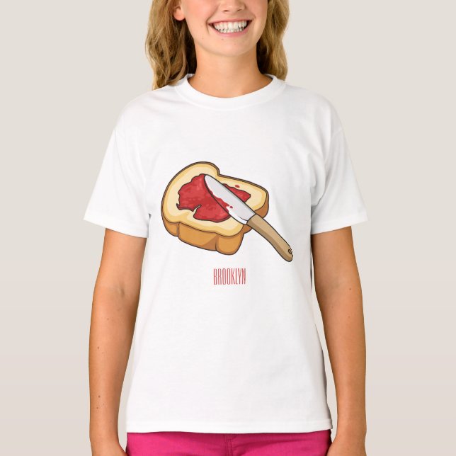 Camiseta Ilustracion personalizado de pan y mermelada (Anverso)