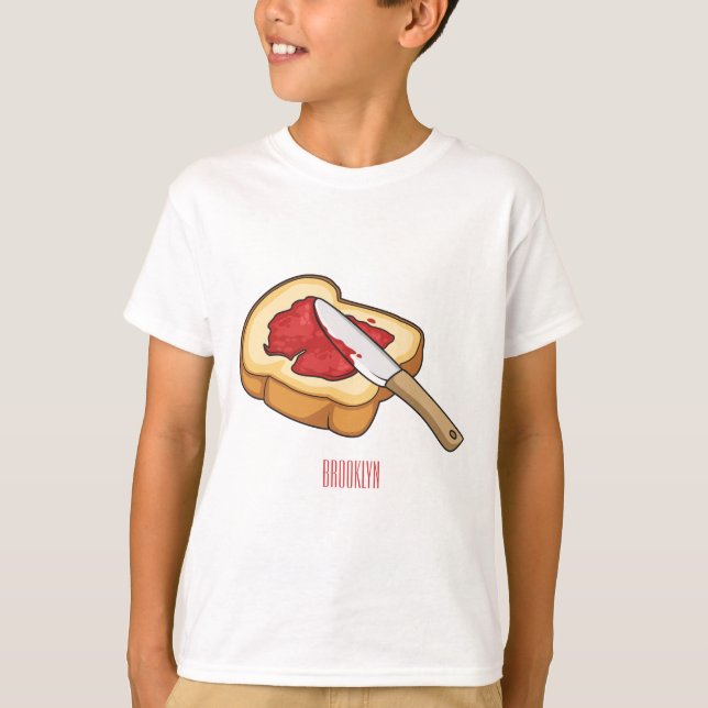 Camiseta Ilustracion personalizado de pan y mermelada (Anverso)
