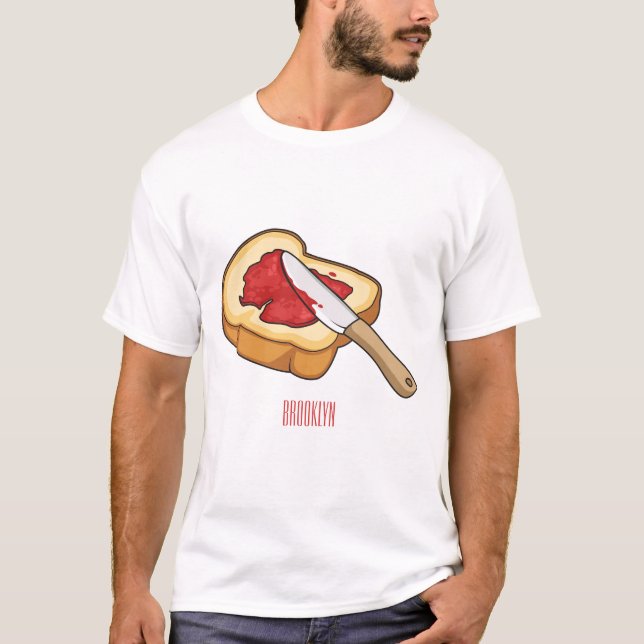 Camiseta Ilustracion personalizado de pan y mermelada (Anverso)
