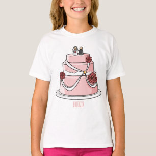 Camiseta ilustracion personalizado de pastel boda