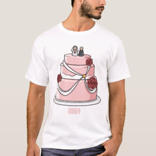 Camiseta ilustracion personalizado de pastel boda
