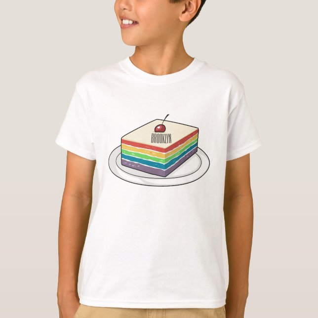 Camiseta Ilustracion personalizado de pastel de arcoiris (Anverso)