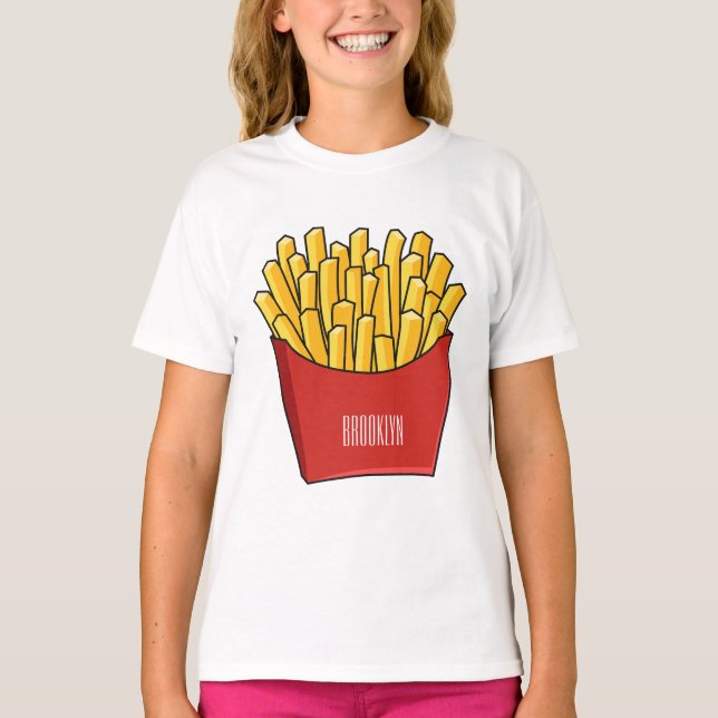 Camiseta Ilustracion personalizado de patatas fritas (Anverso)