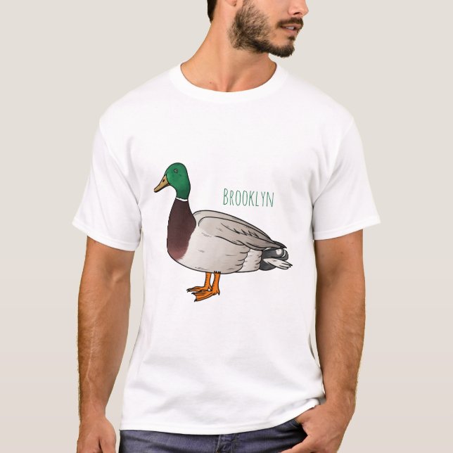 Camiseta Ilustracion personalizado de pato mallard (Anverso)