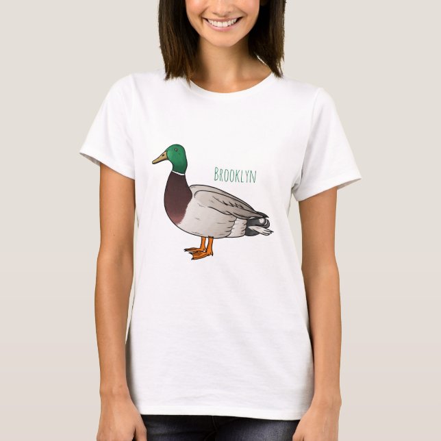Camiseta Ilustracion personalizado de pato mallard (Anverso)