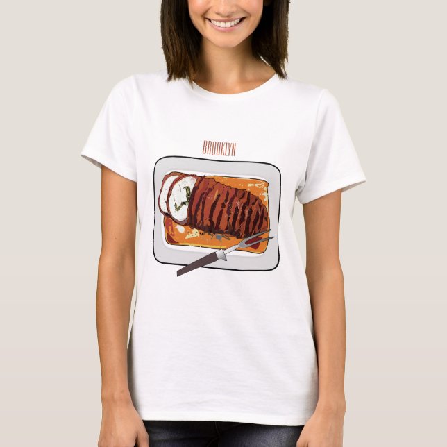 Camiseta Ilustracion personalizado de pavo asado (Anverso)