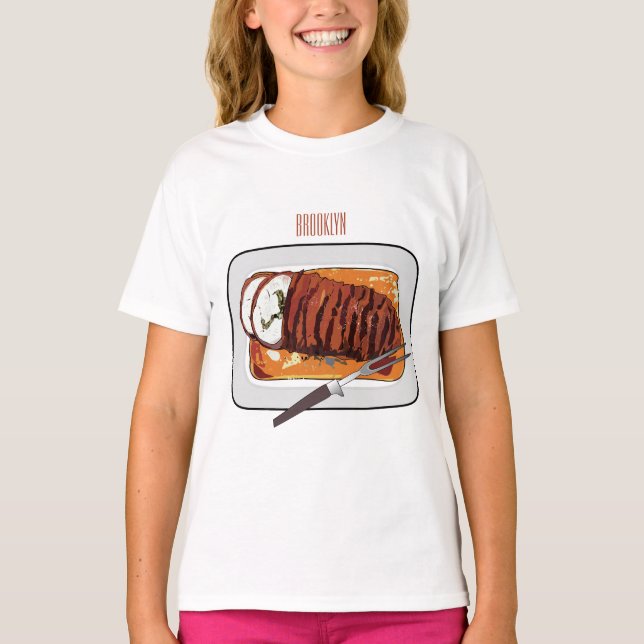 Camiseta Ilustracion personalizado de pavo asado (Anverso)