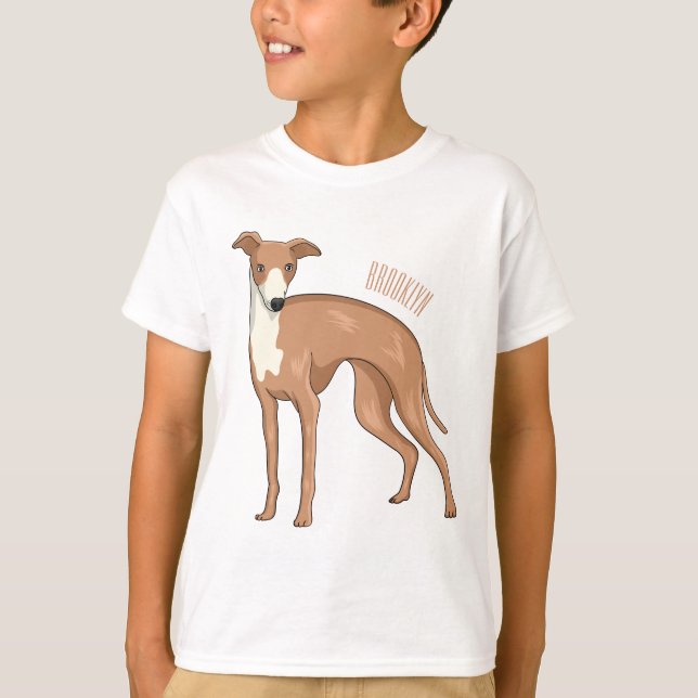 Camiseta Ilustracion personalizado de perro de Greyhound (Anverso)