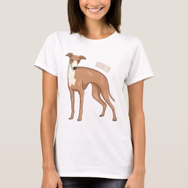 Camiseta Ilustracion personalizado de perro de Greyhound (Anverso)