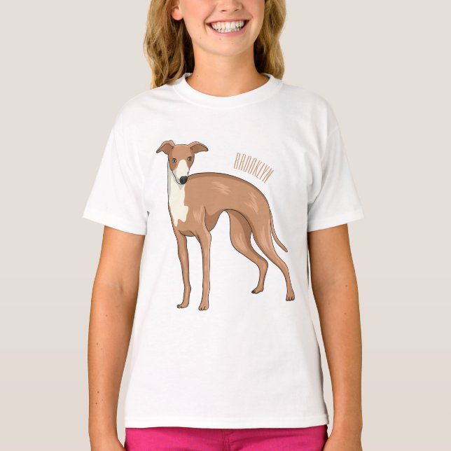 Camiseta Ilustracion personalizado de perro de Greyhound (Anverso)