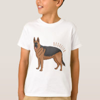 Ilustracion personalizado de perro pastor alemán