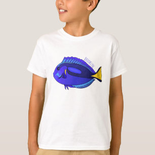 Camiseta Ilustracion personalizado de pescado tang azul