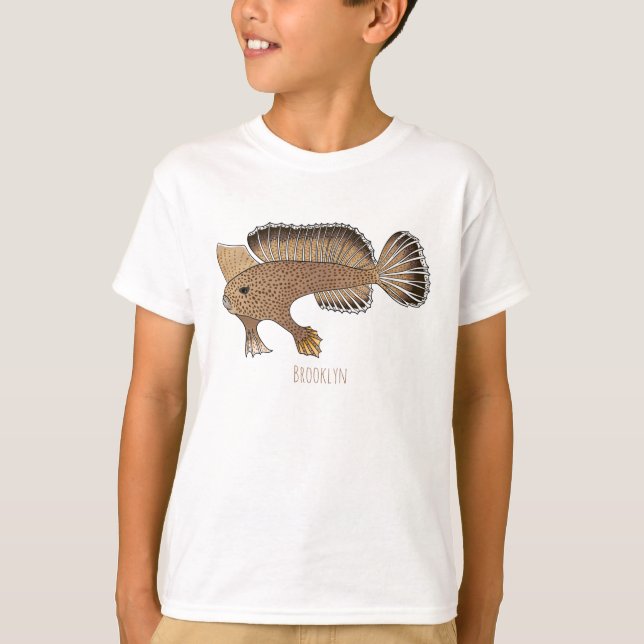 Camiseta Ilustracion personalizado de pez mano (Anverso)