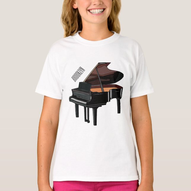 Camiseta Ilustracion personalizado de piano (Anverso)