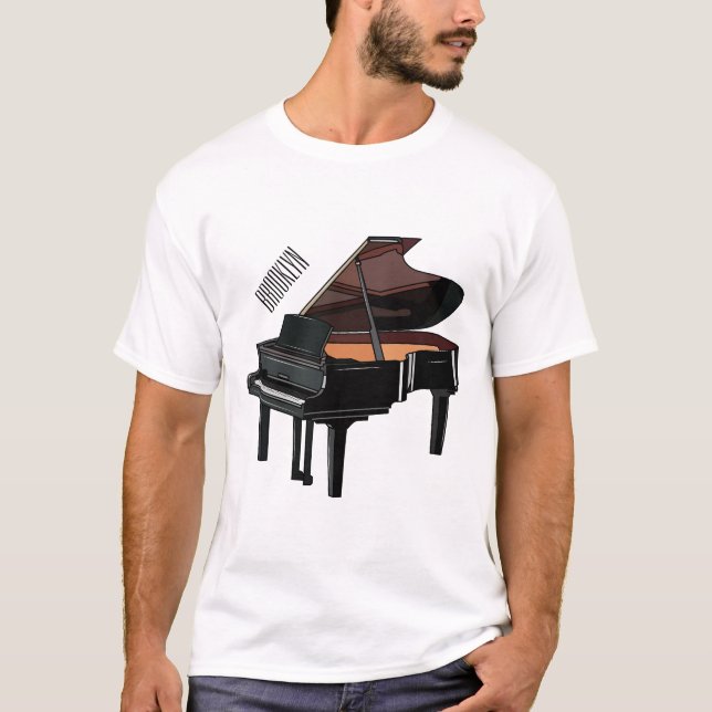 Camiseta Ilustracion personalizado de piano (Anverso)