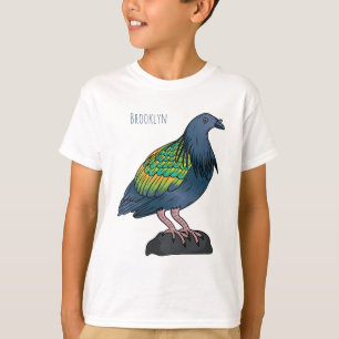 Camiseta Ilustracion personalizado de pichón de Nicobar