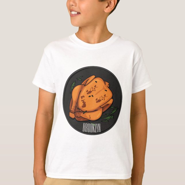 Camiseta Ilustracion personalizado de pollo asado (Anverso)