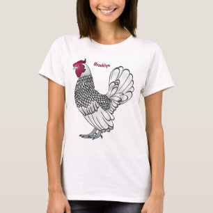 Camiseta Ilustracion personalizado de pollo de Sebright