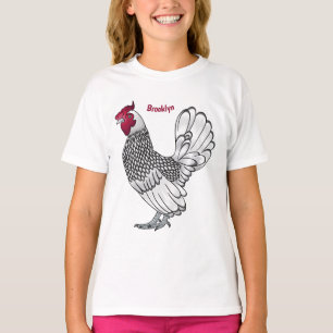 Camiseta Ilustracion personalizado de pollo de Sebright