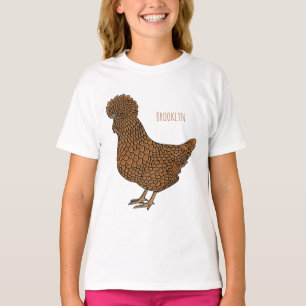 Camiseta Ilustracion personalizado de pollo polaco Chamois