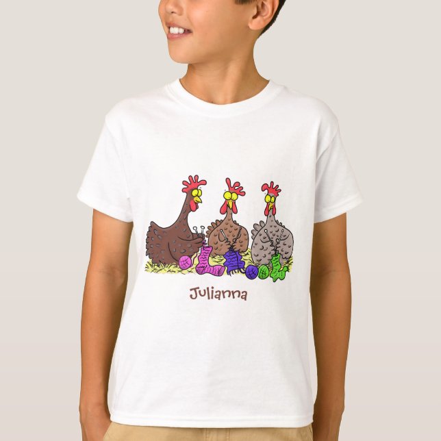 Camiseta Ilustracion personalizado de pollos de punto diver (Anverso)