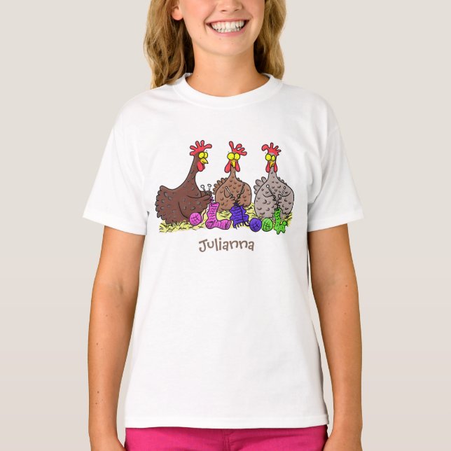Camiseta Ilustracion personalizado de pollos de punto diver (Anverso)
