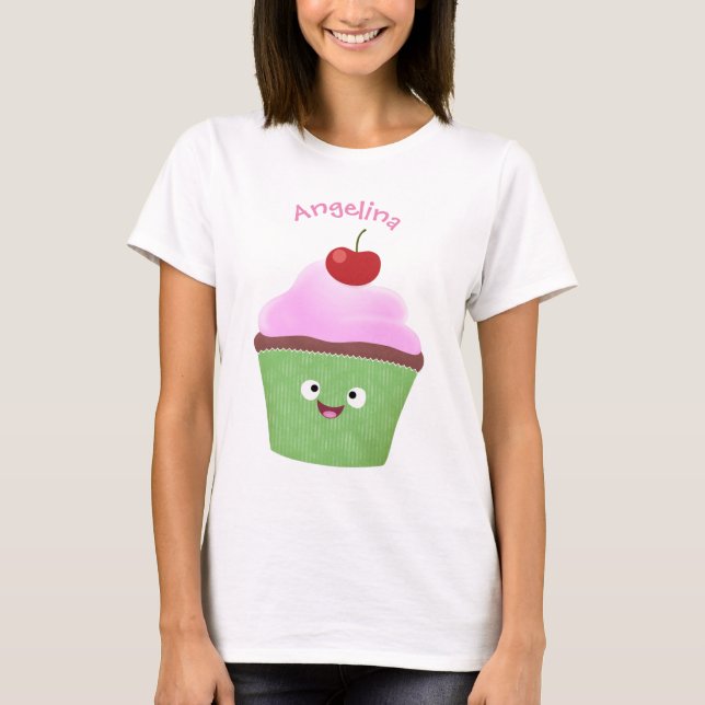 Camiseta Ilustracion personalizado de quequitos alegres (Anverso)
