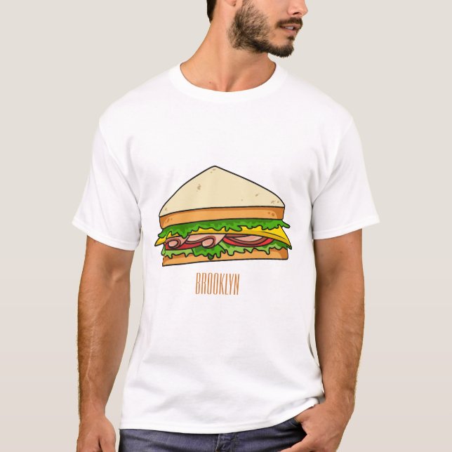 Camiseta Ilustracion personalizado de sándwich (Anverso)