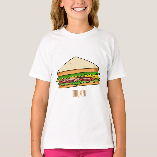 Camiseta Ilustracion personalizado de sándwich (Anverso)