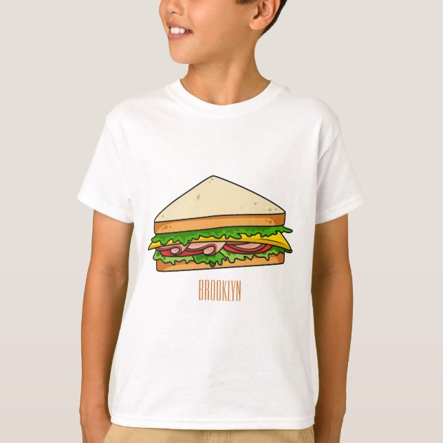 Camiseta Ilustracion personalizado de sándwich (Anverso)