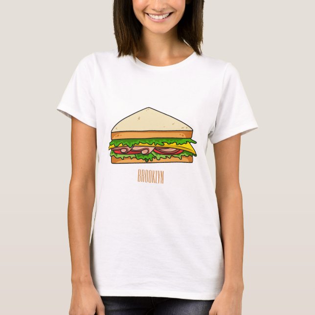Camiseta Ilustracion personalizado de sándwich (Anverso)