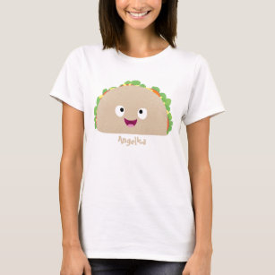 Camiseta Ilustracion personalizado de taco alegre sonriente