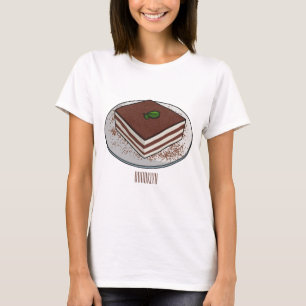 Camiseta Ilustracion personalizado de tarta de Tiramisu