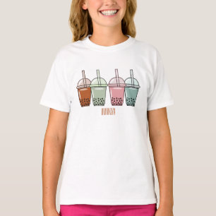 Camiseta Ilustracion personalizado de té de burbujas