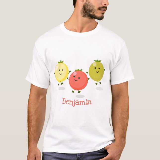 Camiseta Ilustracion personalizado de tomates de cerezo (Anverso)