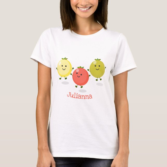 Camiseta Ilustracion personalizado de tomates de cerezo (Anverso)
