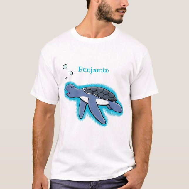 Camiseta Ilustracion personalizado de tortuga marina de beb (Anverso)