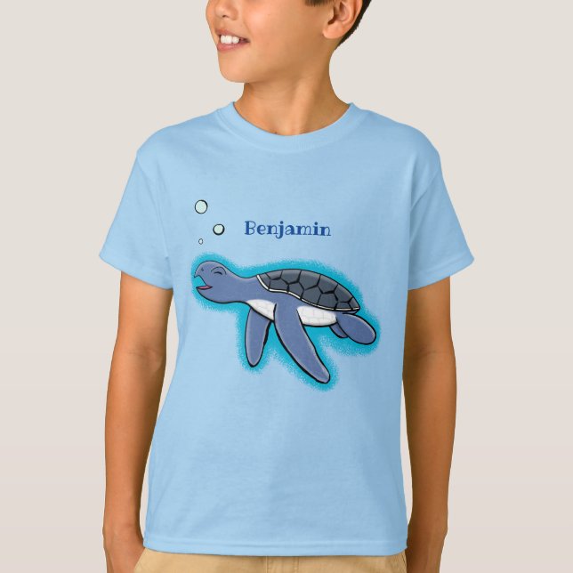 Camiseta Ilustracion personalizado de tortuga marina de beb (Anverso)