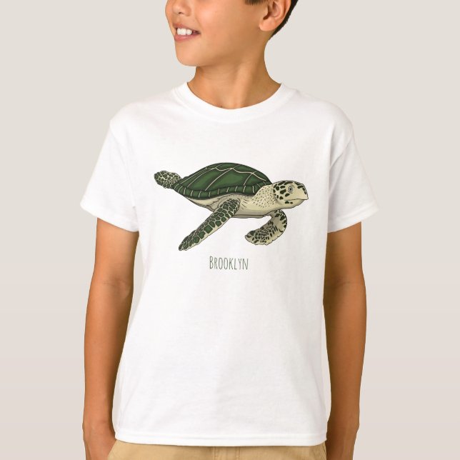Camiseta Ilustracion personalizado de tortugas marinas (Anverso)